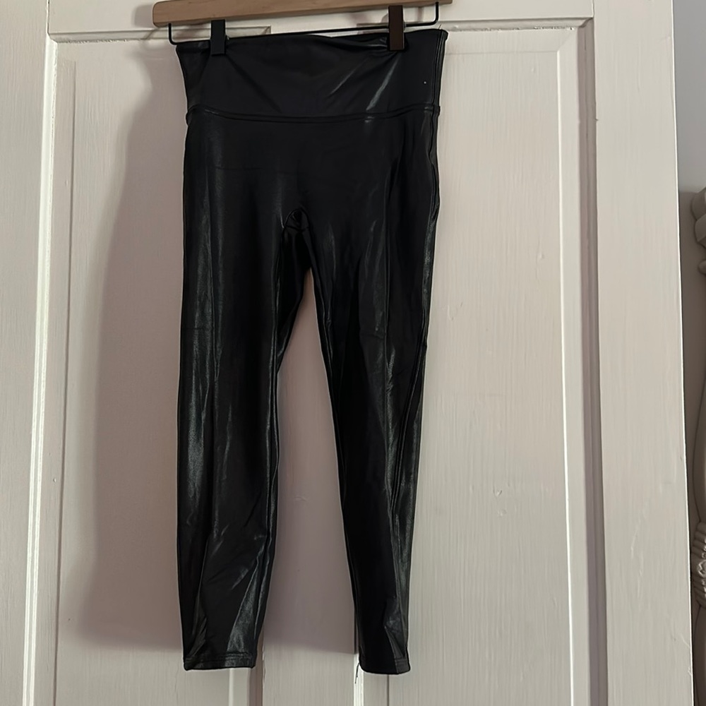 Spanx small faux leather leggings